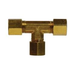 700064 - 06 Tee, 3/8 - in Compression x 3/8 - in Compression x 3/8 - in Compression, Brass - GetHydraulics.com