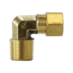 700069 - 0806 90 - deg Elbow, 1/2 - in Compression x 3/8 - in MNPTF, Lead - Free Brass - GetHydraulics.com