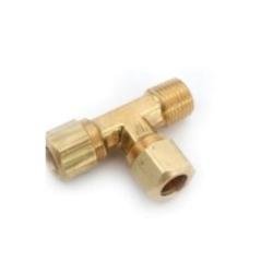 700071 - 0502 Run Tee, 5/16 in Compression x 5/16 in Compression x 1/8 in Male NPTF, Brass - GetHydraulics.com