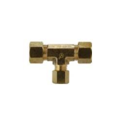 700084 - 101006 Reducing Tee, 5/8 in Compression x 5/8 in Compression x 3/8 in Compression, Brass - GetHydraulics.com