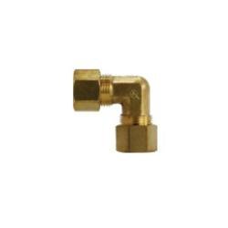 700085 - 0604 90 deg Reducing Elbow, 3/8 in Compression x 1/4 in Compression, Brass - GetHydraulics.com