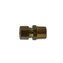 700088 - 0402 Tank Connector, 1/4 - in Compression x 1/8 - in Male NPTF, Brass - GetHydraulics.com