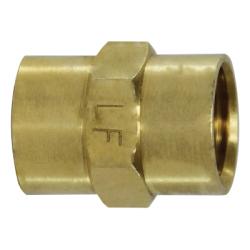 706103 - 16 Pipe Coupling, 1 - in Female NPTF x 1 - in Female NPTF, Lead - Free Brass - GetHydraulics.com