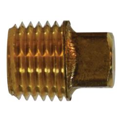 706114 - 02 Square Head Solid Plug, 1/8 in MIP, 0.58 in, Brass - GetHydraulics.com