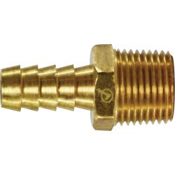 707001 - 0506 Rigid Adapter, 5/16 - in Hose Barbed x 3/8 - in MNPTF, Brass - GetHydraulics.com
