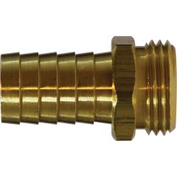 707048 - 1012 Straight Male End Hex Adapter, 5/8 in Hose Barbed x 3/4 in MGH, Brass - GetHydraulics.com