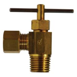 709103 - 0402 Needle Valve, 1/4 x 1/8 in Nominal, Compression x MIP, Brass Body - GetHydraulics.com