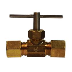 709106 - 06 Needle Valve, 3/8 in Nominal, Compression, Brass Body - GetHydraulics.com