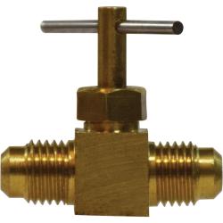 709110 - 06 Needle Valve, 3/8 x 3/8 in Nominal, Flared x Flared, Brass Body - GetHydraulics.com
