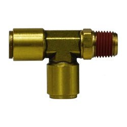 710808SA D.O.T. Male Swivel Run Tee, 1/2 - in Push - to - Connect x 1/2 - in Male NPTF Swivel x 1/2 - in Push - to - Connect, Brass - GetHydraulics.com