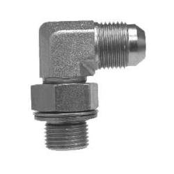 7205NWO616 90 - deg Elbow, 3/8 - in Male JIC x M16 Male Adjustable O-Ring Boss, Steel - GetHydraulics.com