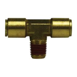 720808 Branch Tee, 1/2 - in Push - In x 1/2 - in MIP x 1/2 - in Push - In, Brass - GetHydraulics.com