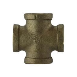 738102 - 16 Cross, 1 in FPT x 1 in FPT x 1 in FPT x 1 in FPT, Bronze - GetHydraulics.com
