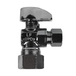 746444MH 90 - deg Angle Supply Stop, 5/8 - in Compression x 1/2 - in Compression, Brass Body, Chrome - Plated - GetHydraulics.com