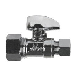 746506MH Straight Supply Stop, 3/8 - in Compression x 3/8 - in Compression, Brass Body, Chrome - Plated - GetHydraulics.com