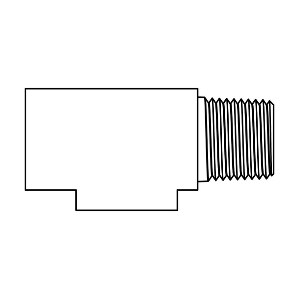 752-06-04-06 Tube to Pipe Run Tee, Inverted Brass Flare