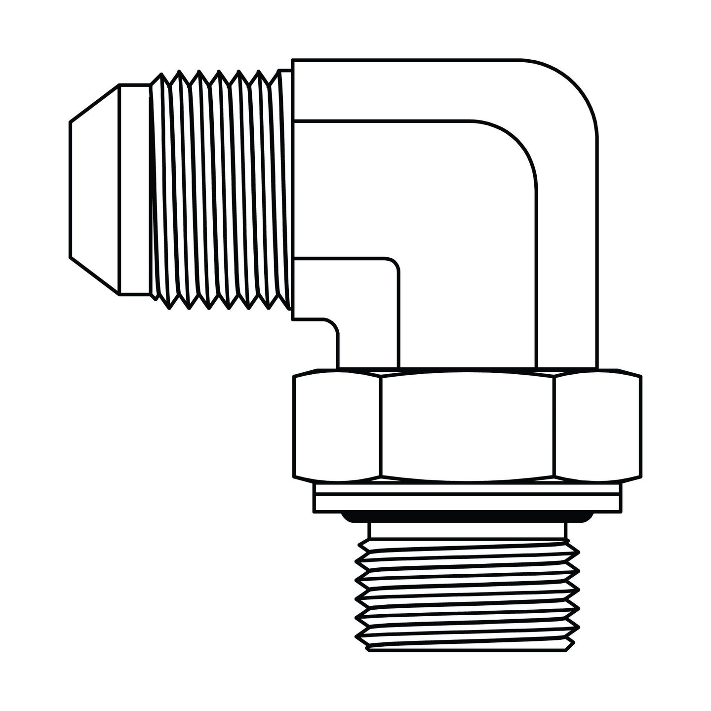 7801 - 16 - 33 JIC to Metric Elbow 90 - GetHydraulics.com