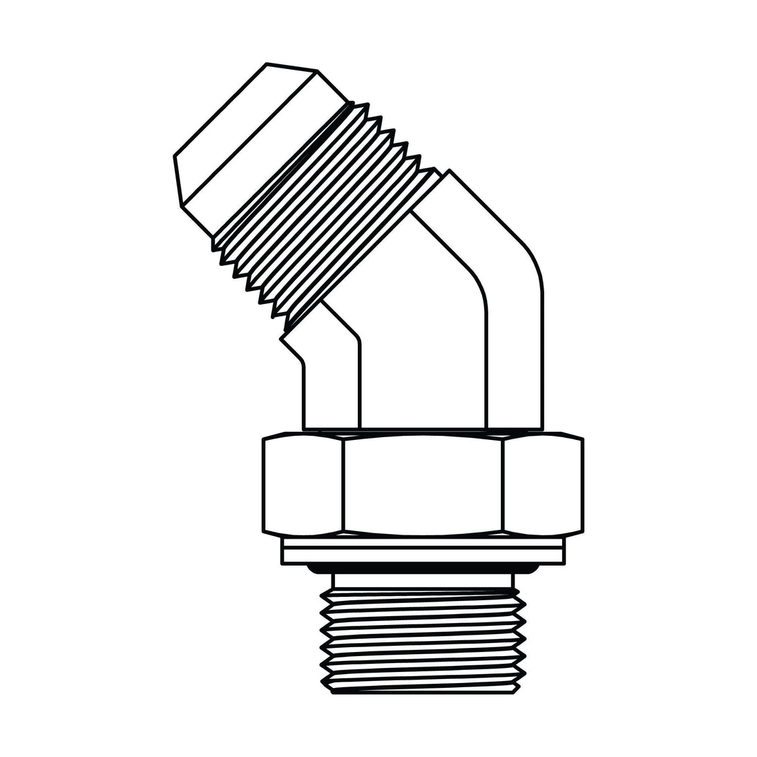 7802 - 12 - 27 JIC to Metric Elbow 45 - GetHydraulics.com
