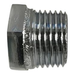 81110 - 0806 Hex Bushing, 1/2 in MPT x 3/8 in FPT, Brass, Chrome - Plated - GetHydraulics.com