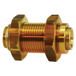 820800 Bulkhead Union, 1/2 - in Push - In x 1/2 - in Push - In, Brass - GetHydraulics.com