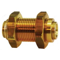 821000 Bulkhead Union, 5/8 - in Push - In x 3/8 - in Push - In, Brass - GetHydraulics.com