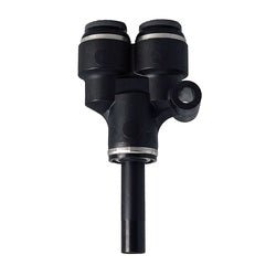 88P0404C D.O.T. Plug - In Wye, 1/4 - in Push - to - Connect x 1/4 - in Push - to - Connect x 1/4 - in Plug - In Stem, Composite Body - GetHydraulics.com