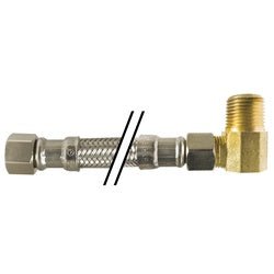 923672 Dishwasher Connector with Elbow, 72 - in L, Stainless Steel Braid, Heavy Duty Brass Inserts - GetHydraulics.com
