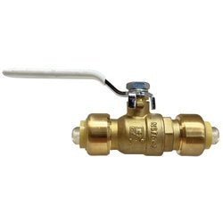 943750LF Ball Valve, 1/2 in Nominal, Push - Fit x Push - Fit, 200 psi CWP Pressure, Brass Body - GetHydraulics.com
