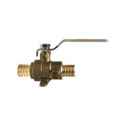 945651LF Ball Valve with Waste Drain and Drop Ear, 3/4 in Nominal, PEX x PEX - GetHydraulics.com