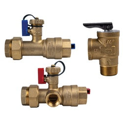 945703 Tankless Water Heater Valve Kit, 1 in, FNPT x FNPT, Lead-Free Brass, 125 psi