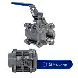 949277 3 - Piece Ball Valve, 2 in Nominal, FNPT Connection, 1000 psi Pressure, - 14 to 302 deg F - GetHydraulics.com