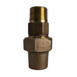 9681212FLLF Pack Joint Adapter, 3/4 - in MIP x 3/4 - in Flare, Lead - Free Bronze - GetHydraulics.com