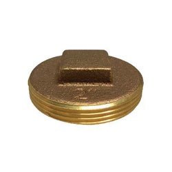 970298 Raised Square Head Cleanout Plug, 1 in MIP, Brass - GetHydraulics.com