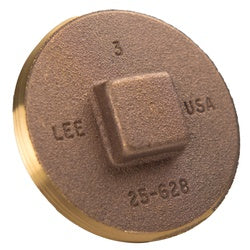 970331USA Raised Head Cleanout Plug, 6 in, Brass