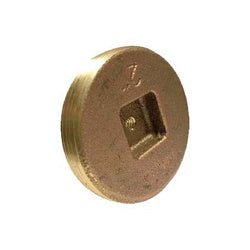 970704 Countersunk Cleanout Plug, 3 - 1/2 in MIP, Brass - GetHydraulics.com