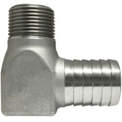 973980SS Elbow, 3/4 in Insert x 3/4 in MIP, Stainless Steel - GetHydraulics.com