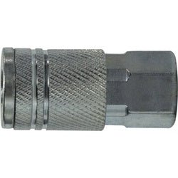 98810 Industrial Interchange Female Coupler, 3/8 - in Body, 1/4 - in Female NPT, Steel - GetHydraulics.com