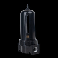 AF3 Air Line Filter, 3/8 in FNPT Inlet, 3/8 in FNPT Outlet, Steel, Copper, Polymer