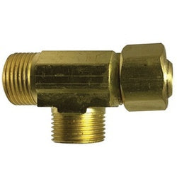 700073-060604 Swivel Tee, 3/8 in Compression x 3/8 in Male Compression x 1/4 in Female Compression, Brass