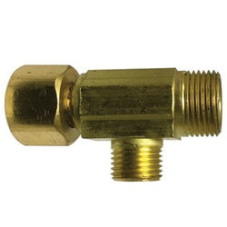 700073-060606 Compression Swivel Run Tee, 3/8-in Male Compression x 3/8-in Female Compression Swivel x 3/8-in Male Compression, Lead-Free Brass