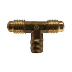 704045-0608 Branch Tee, 3/8-in 45-deg Flared x 3/8-in 45-deg Flared x 1/2-in MIP, Brass