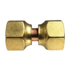 704075-1008 Reducing Swivel Coupling, 5/8-in SAE 45-deg Female Flared x 1/2-in SAE 45-deg Female Flared, Lead-Free Brass