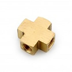 706102-04 Pipe Cross, 1/4-in FIP x 1/4-in FIP x 1/4-in FIP x 1/4-in FIP, Brass