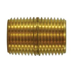 706112-02 Nipple, 1/8-in MPT x 1/8-in MPT, Close, Brass