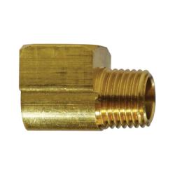 706128-0604 90-deg Barstock Street Elbow, 3/8-in Female NPTF x 1/4-in Male NPTF, Lead-Free Brass