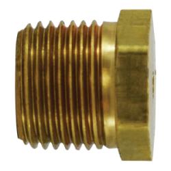 706125-06 Solid Hex Head Plug, 3/8 in MPT, 0.66 in, Brass