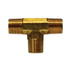 706232-04 Pipe Tee, 1/4 in MIP x 1/4 in MIP x 1/4 in MIP, Brass