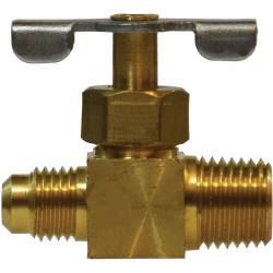 709104-0404 Needle Valve, 1/4 x 1/4 in Nominal, Flared x MIP, Brass Body