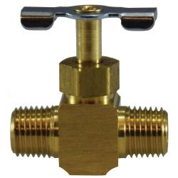 709108-04 Needle Valve, 1/4 in Nominal, MIP x MIP, Brass Body