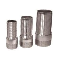 CNL-250CR-SP Crimplok Combination Long Nipple, 2-1/2 in Hose Barbed x 2-1/2 in MIP, Steel, Nickel-Plated